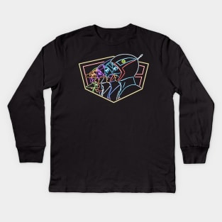 Battle of the planets neon style Kids Long Sleeve T-Shirt